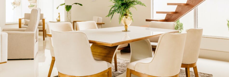 Aesthetic wooden interiors with a white background