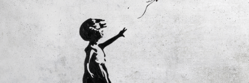 Banksy's graffiti girl with balloon