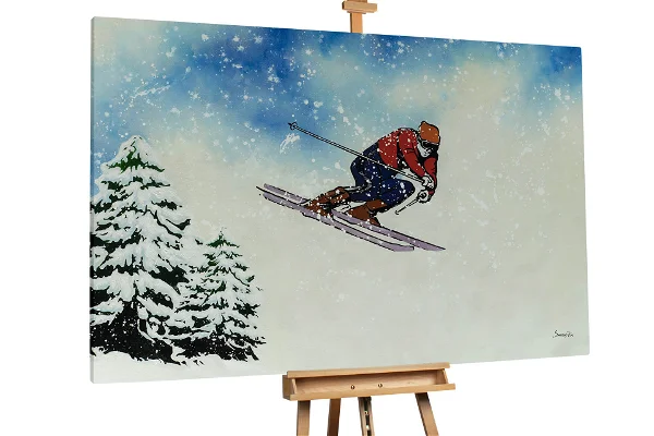 XXL oil painting 'Leap into white happiness' picture