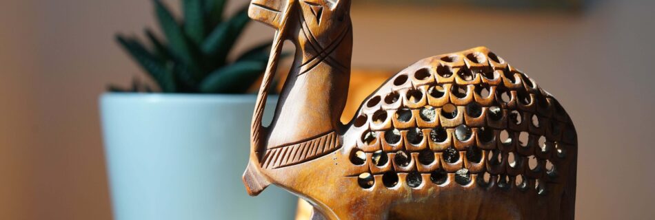 A camel wood art decoration