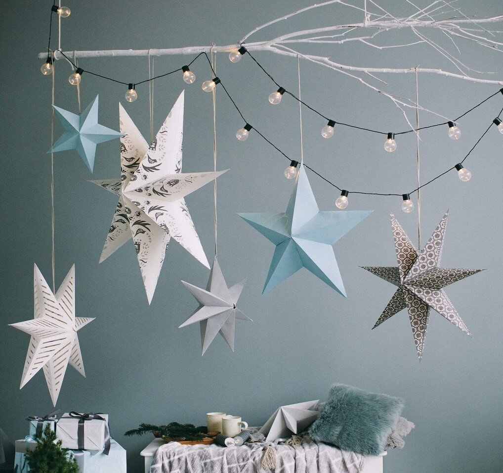 diy winter solstice inspired wall hanging