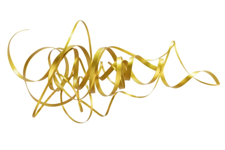 Metal wall art 'Golden Braid'