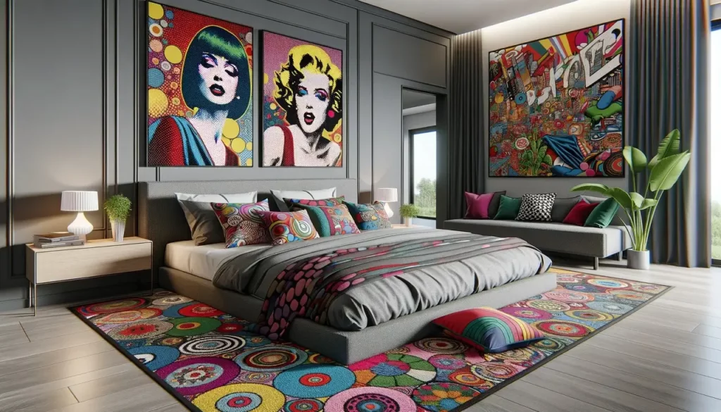 pop art inspired design bedroom