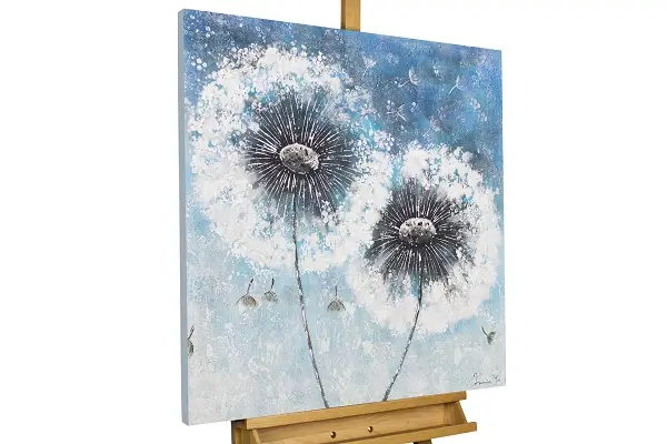 Handpainted Painting 'Pompon Flowers'