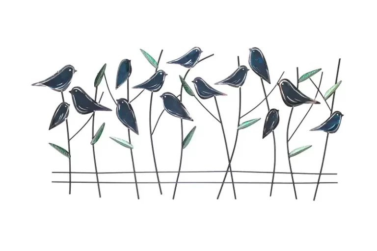Metal wall art 'Blue Rock Thrushes'