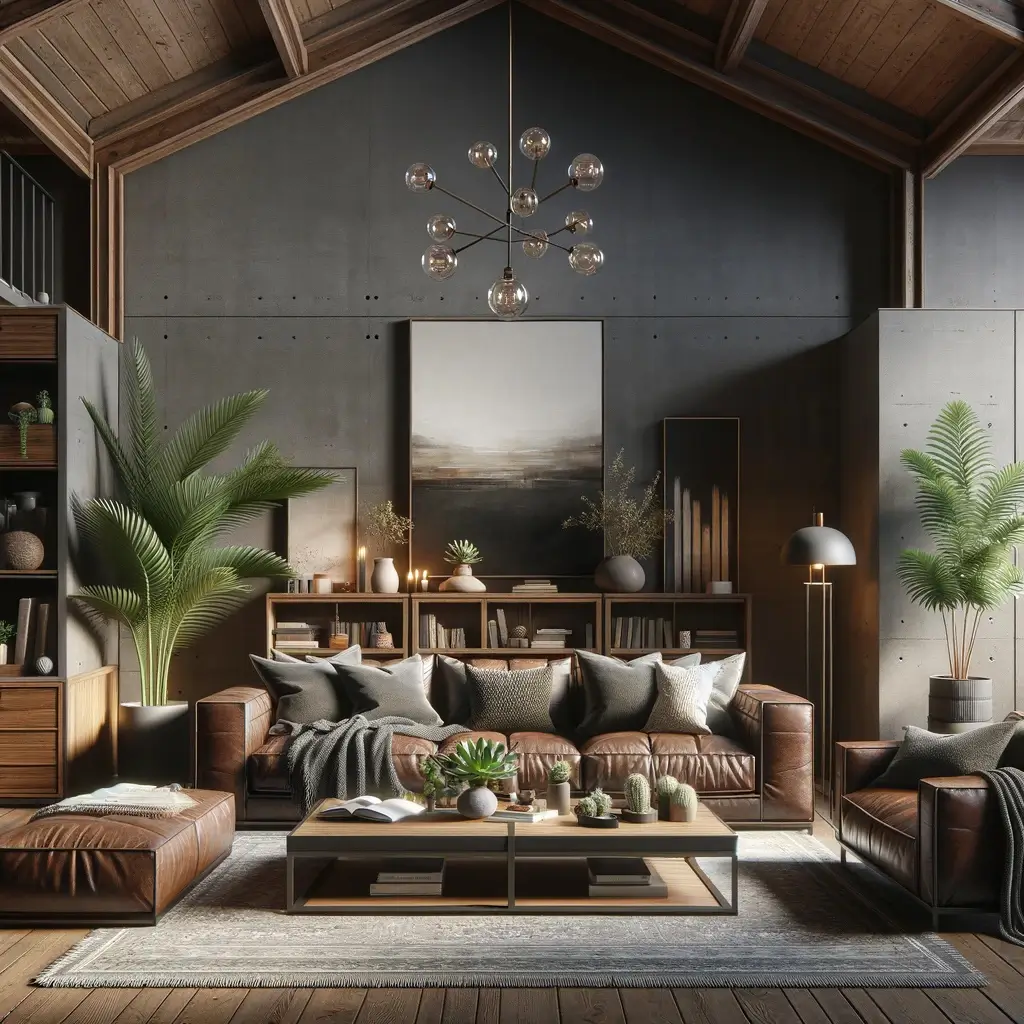 living room with deep colour schemes and texture fabrics