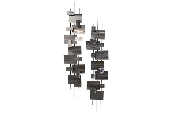 metal wall sculpture living geometry | Abstract style | 26x107x5 cm