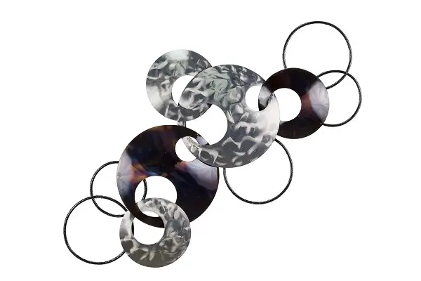 metal wall sculpture ring around ring | Abstract style | 106x56x7,5 cm