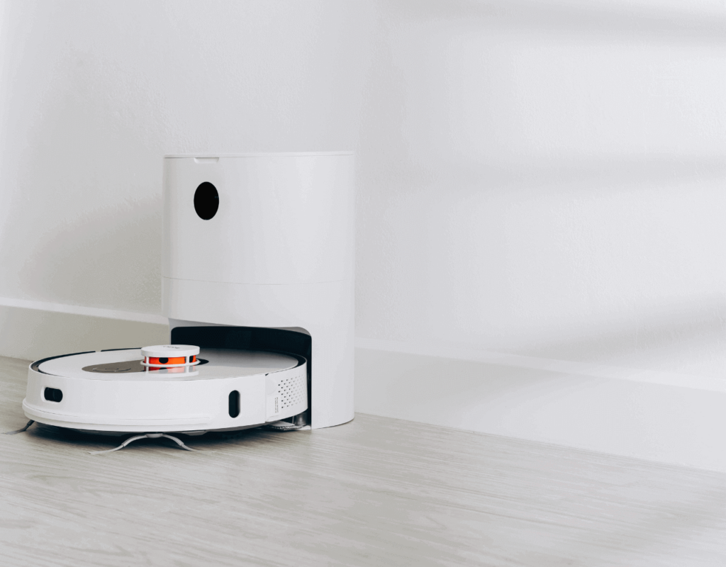a smart technology vacuum in white color