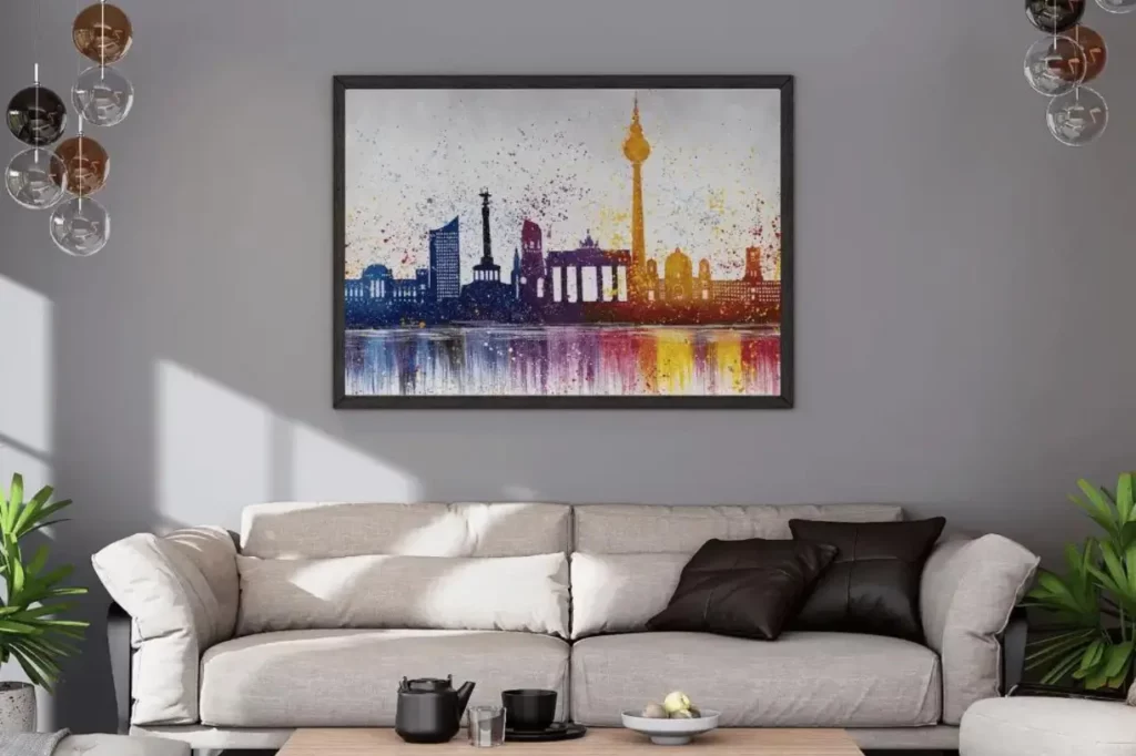 XXL Oil Painting 'Bright City'