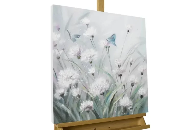 Shabby Chic Style Hand Painted Painting 'Blossom Shimmer' 60x60cm