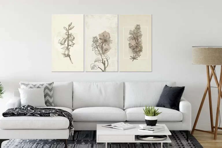 Modern & contemporary style art print on canvas 'Herbarium' 90x60 cm