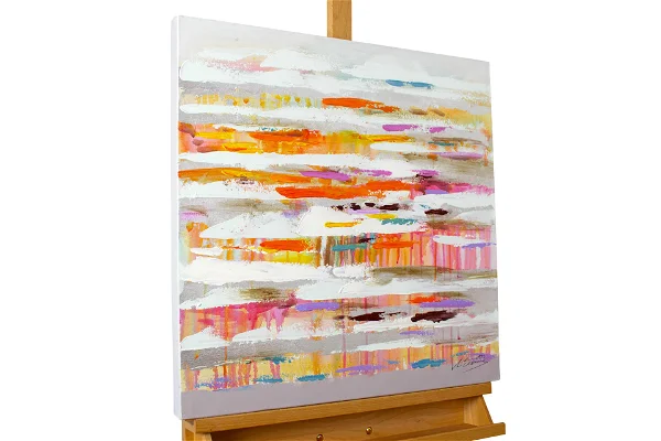 horizontal colourful colour gradients modern acrylic paintings