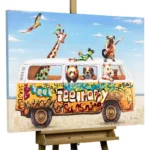 animals-zoo-bus-colourful-modern-modern-acrylic-painting