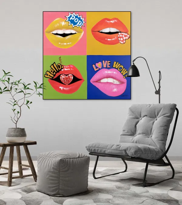 Handpainted Painting. 'In Awe of Pop Art'1