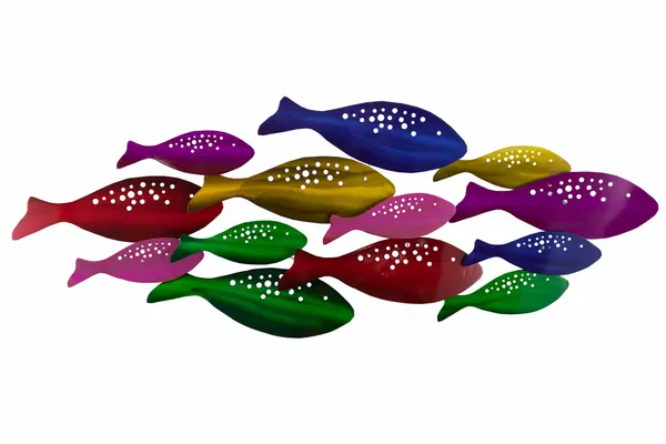 Metal wall art 'Rainbowfish'