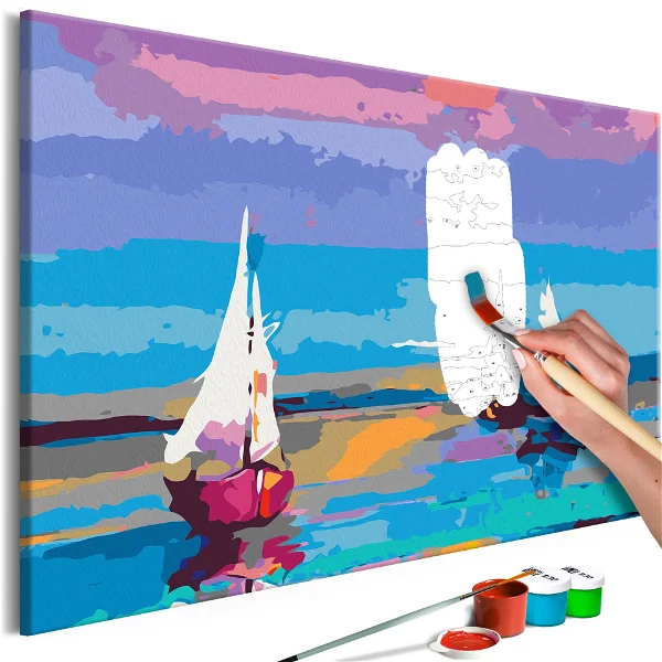 A colorful painting of a Sea Landscape