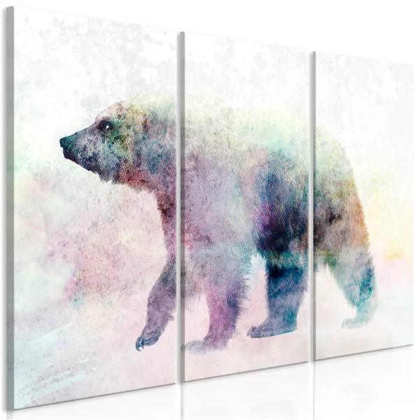 Art print on canvas 'Lonely Bear (3-parts)' picture