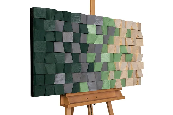 Wood wall art 'Spring Colours'