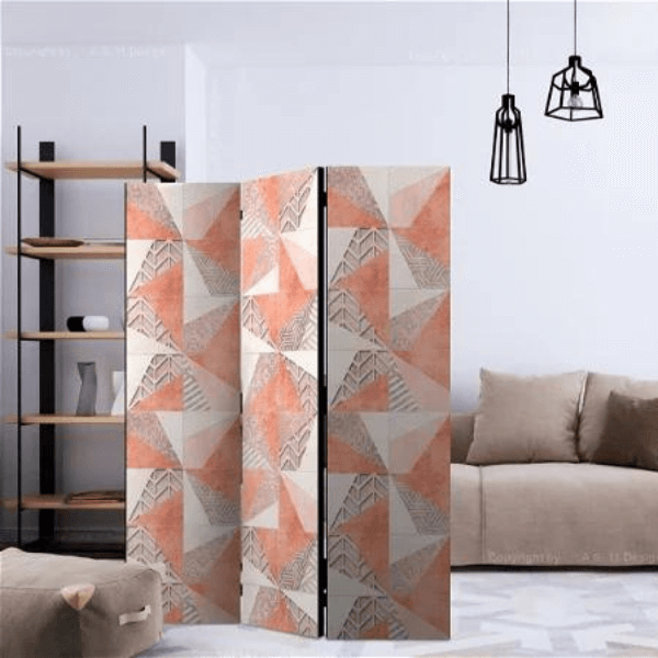 Room divider screen 'Spring Geometry'