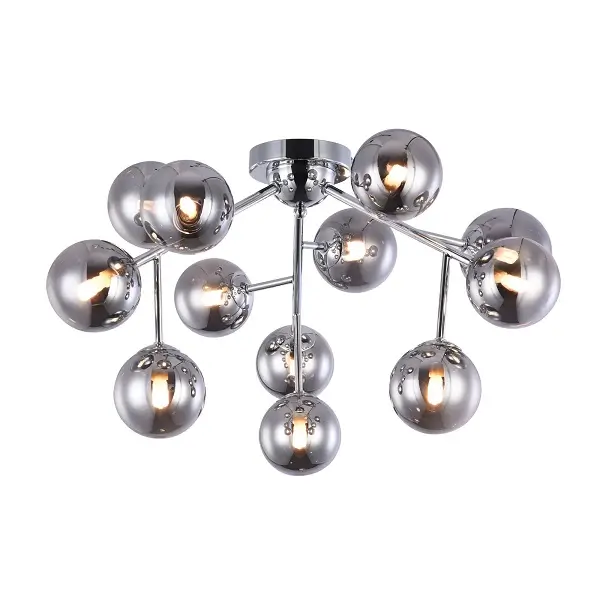 Glass metal ceiling light dallas 3 | modern contemporary style | 60x17,5x60 cm