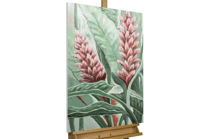 Modern & Contemporary Styles Hand Painted Painting 'Jungle Blossom' 60x90cm