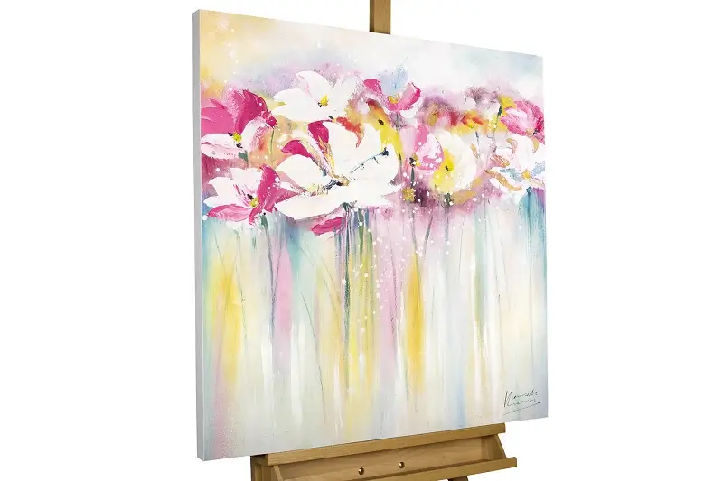 Shabby Chic Style Hand Painted Painting 'Rose Scented Summertime' 80x80cm